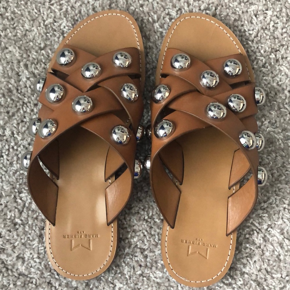 Marc Fisher metal studded sandals
